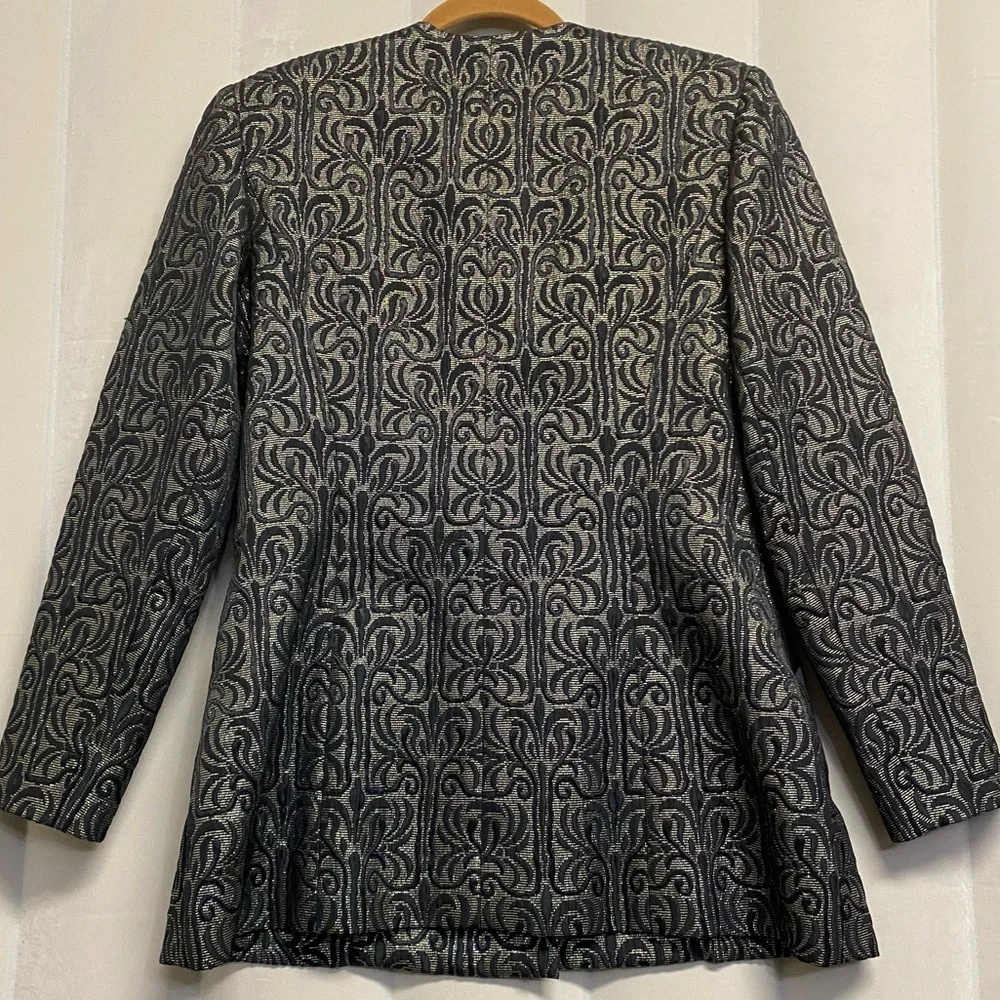 Vintage Mary McFadden Neiman Marcus Womens Blazer Jacket Sz 12 Brocade Old Money
